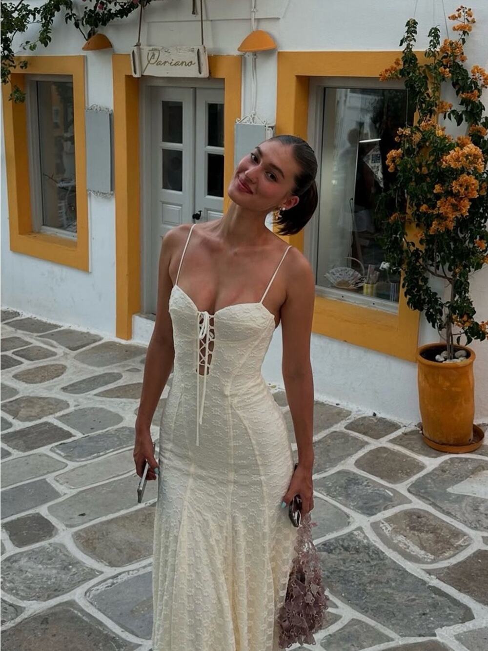 Bardot Delaney Cream Floral Bustier Midi Dress Medium
